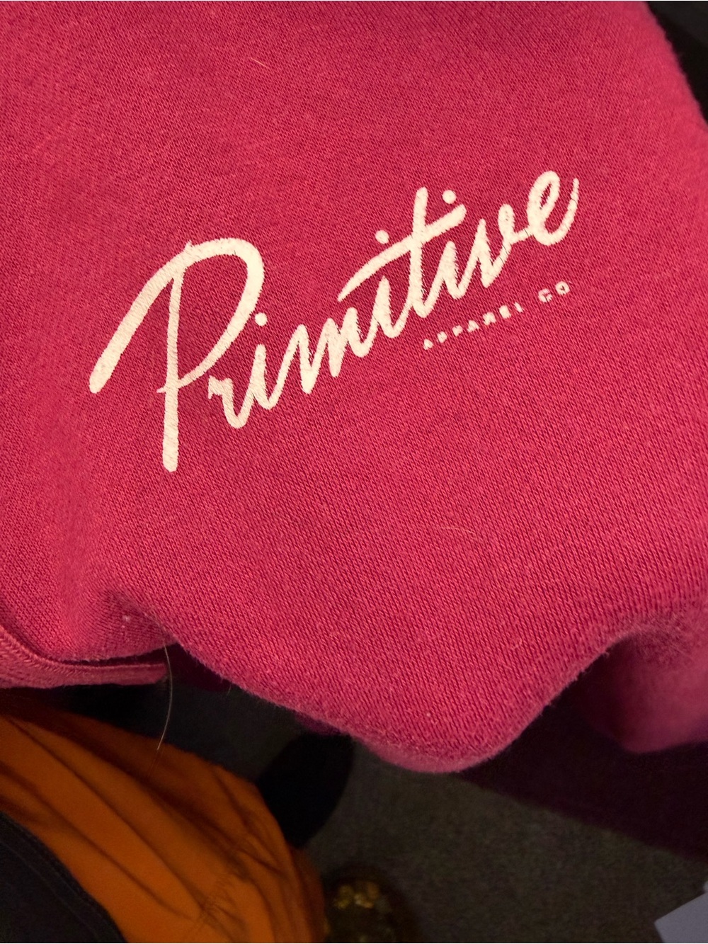 Primitive Script Logo Pullover in Deep Pink - Picture 2 of 5